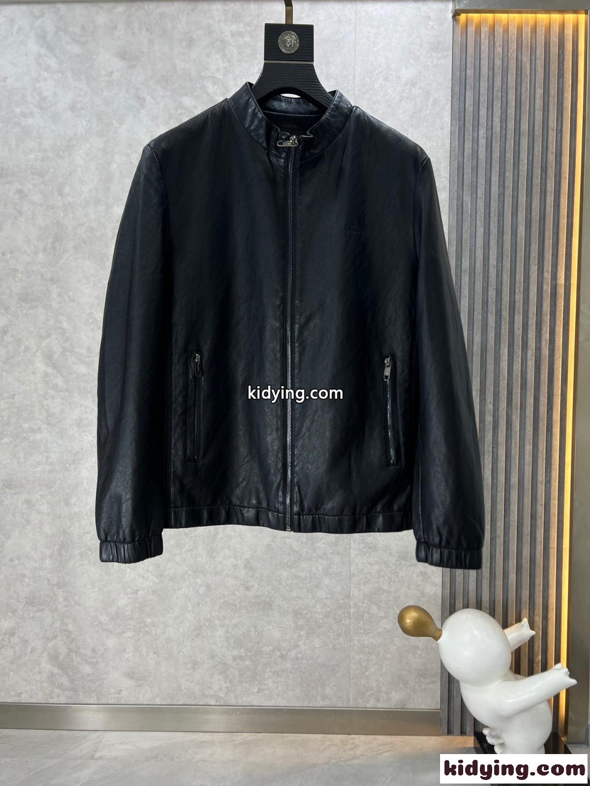 エルメネジルド・ゼニア ジャケット コピー メンズ シンプル 上品 ビジネス レザーブルゾン-0