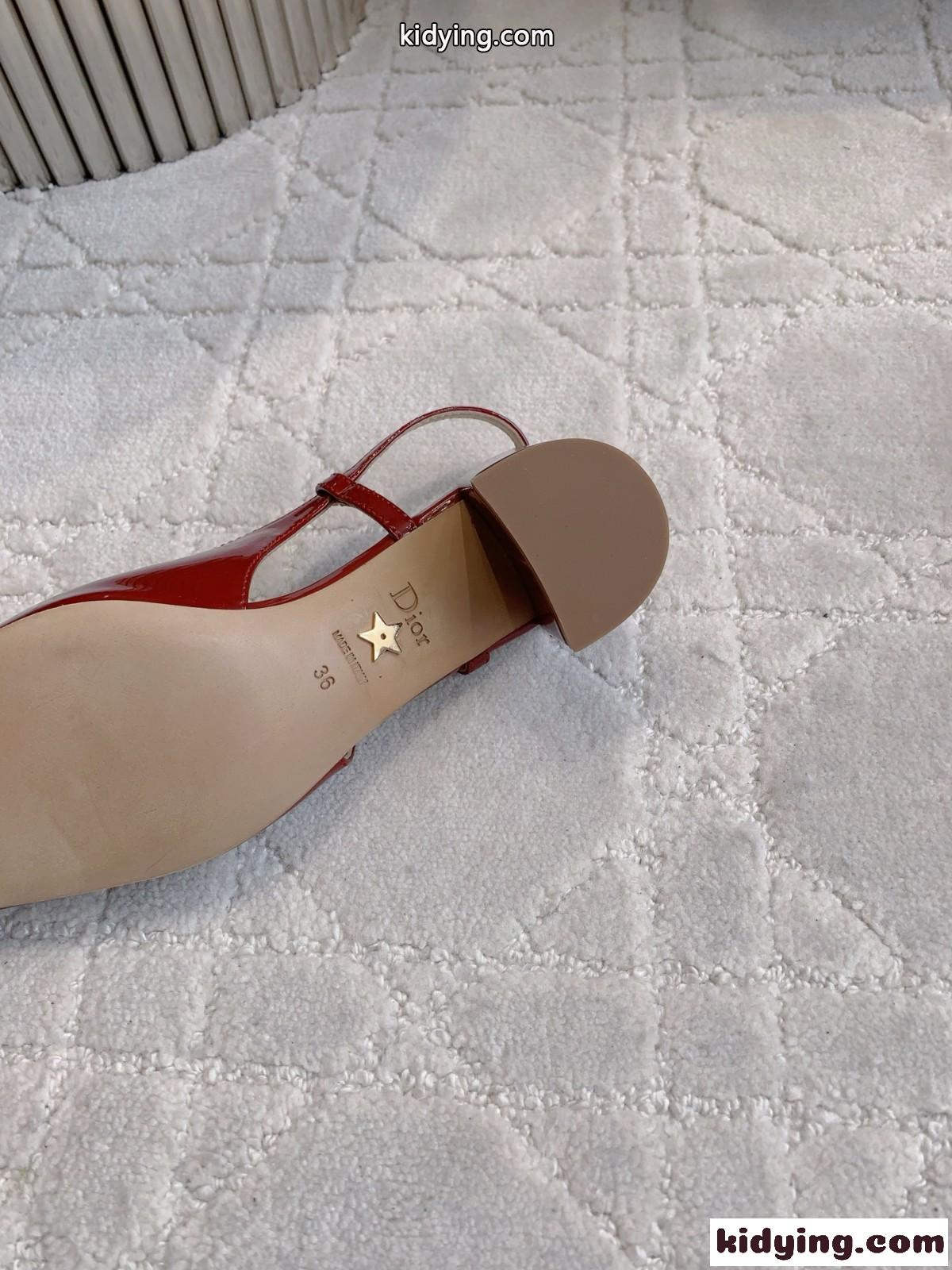 エレガント Dior Paris スリングバックパンプス クリスチャン・ディオール コピー レッド-4