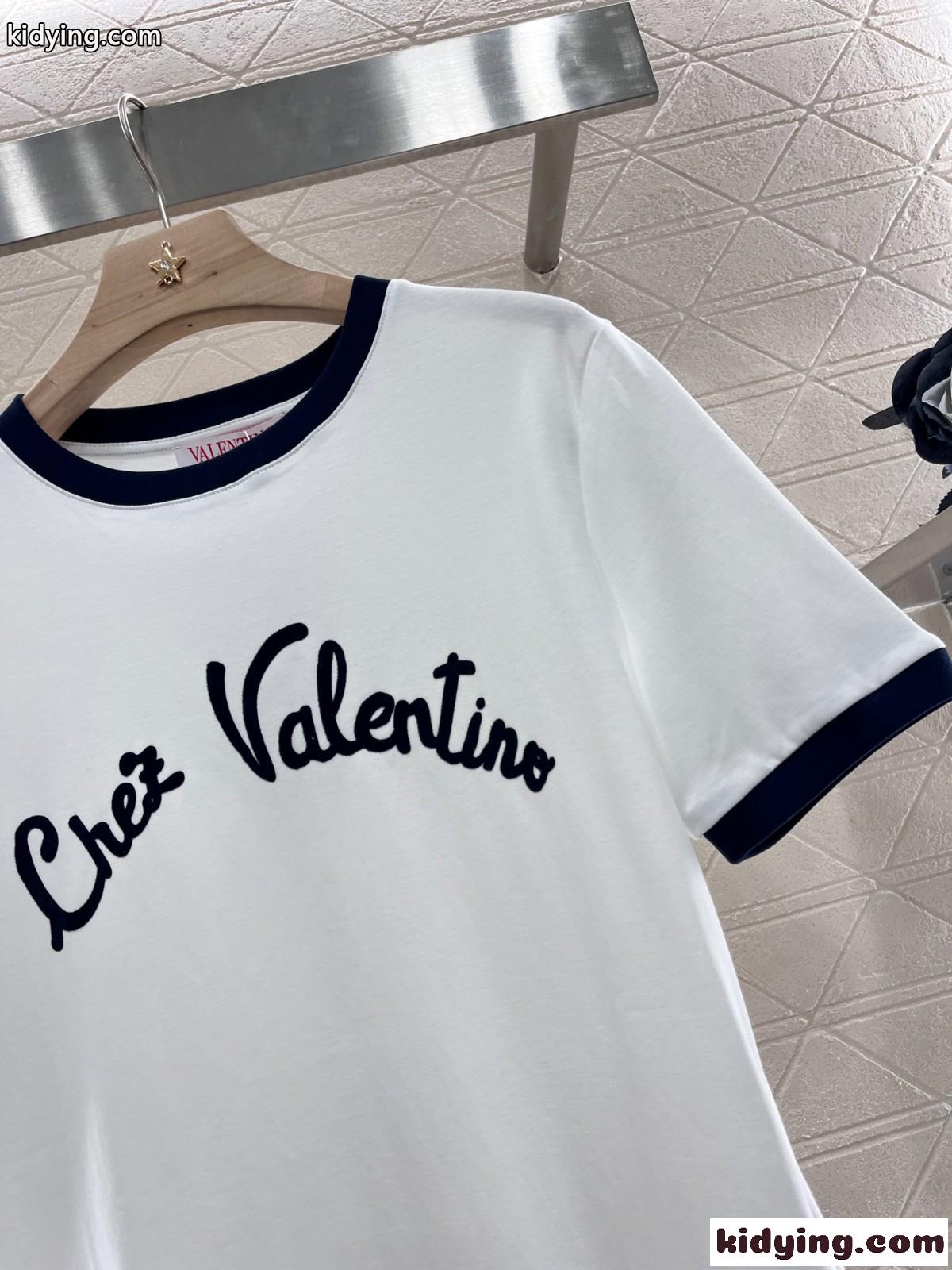 定番 カジュアル コットン 半袖Tシャツ ヴァレンティノ Tシャツ コピー ホワイト-4