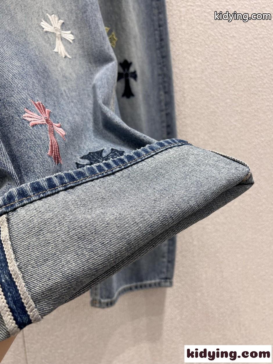クロスモチーフ デニムパンツ クロムハーツ ジーンズ 偽物 合わせやすい-4