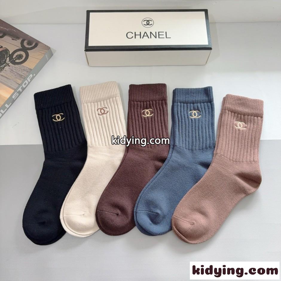 5足セット カシミヤ ソックス シャネル 靴下 コピー 合わせやすい-2