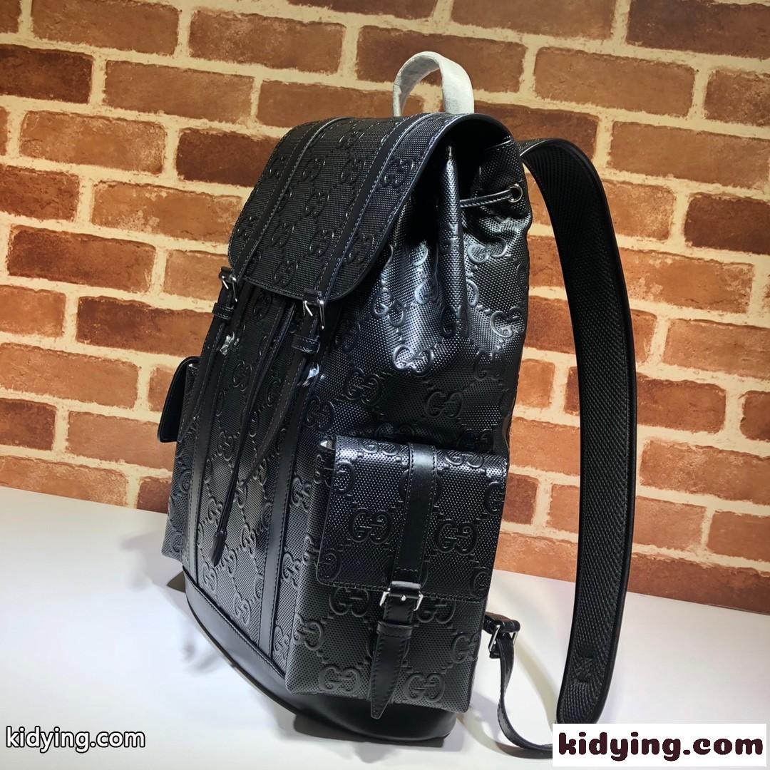 上品 ファッション GGエンボス バックパック グッチ バッグ コピー リュック ブラック-1