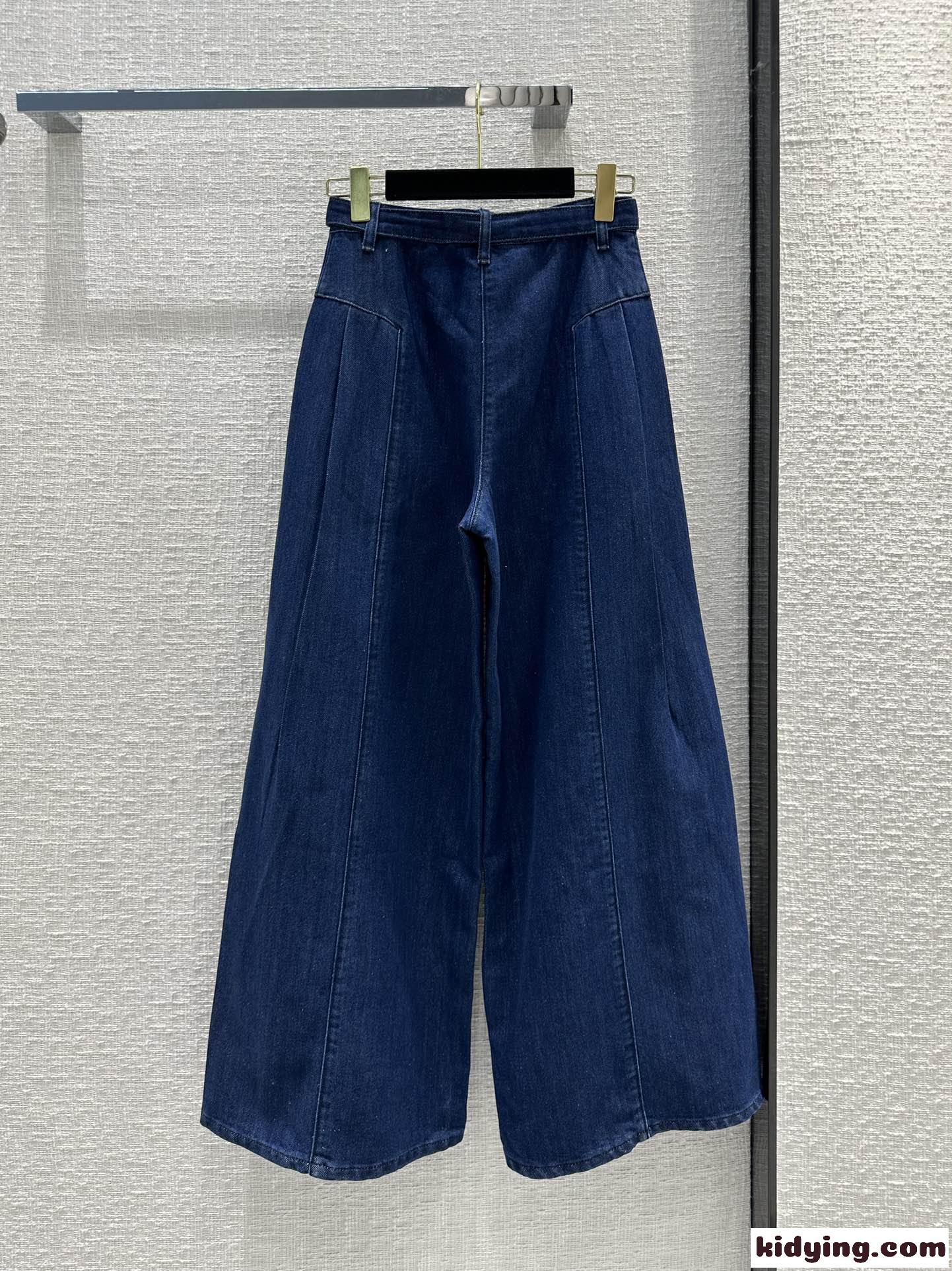 体型カバー ワイドストレート レディース デニムパンツ シャネル ジーンズ コピー ブルー-4