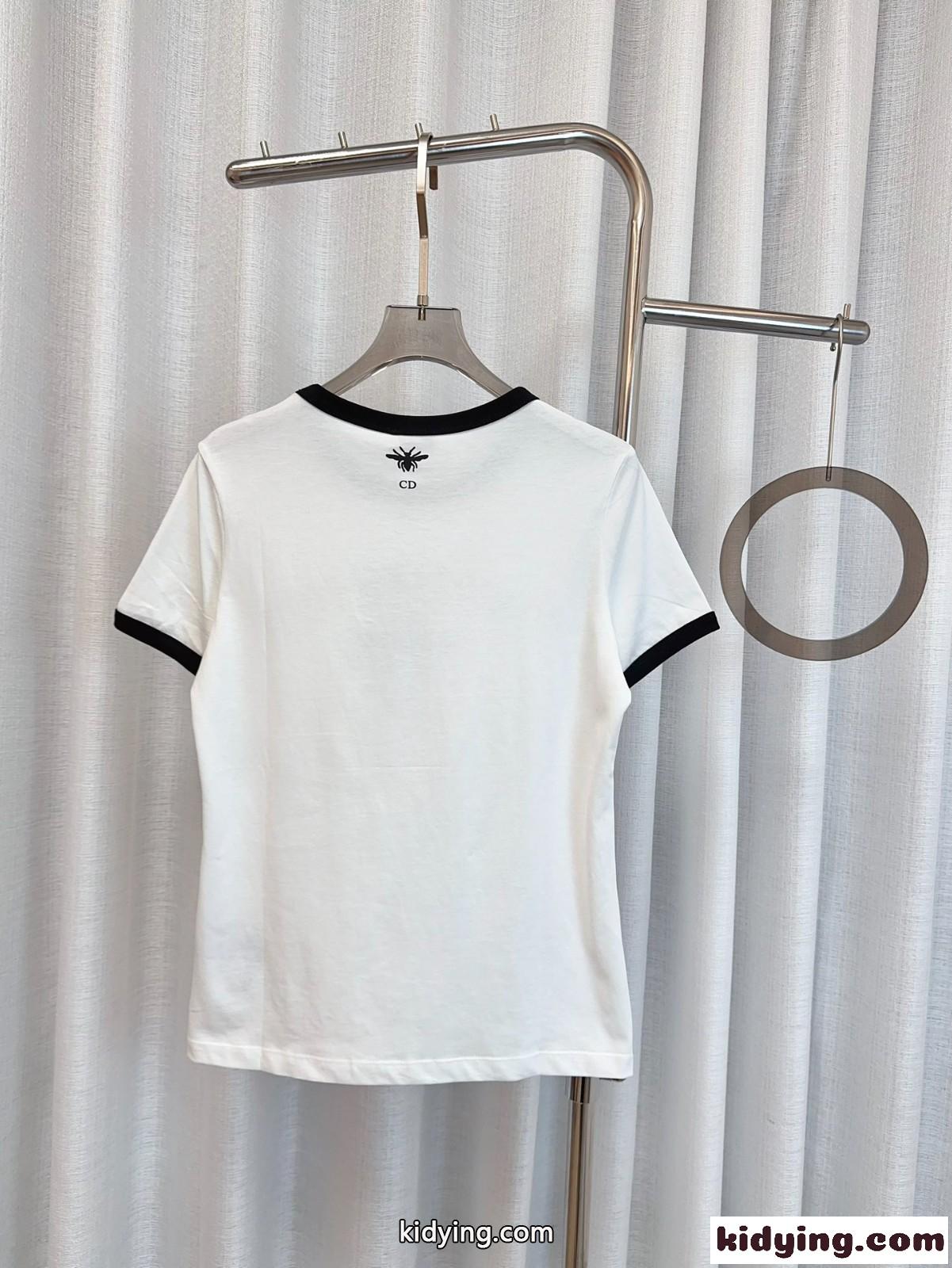 カジュアル ロゴ コットンTシャツ クリスチャン・ディオール Tシャツ コピー レディース-0