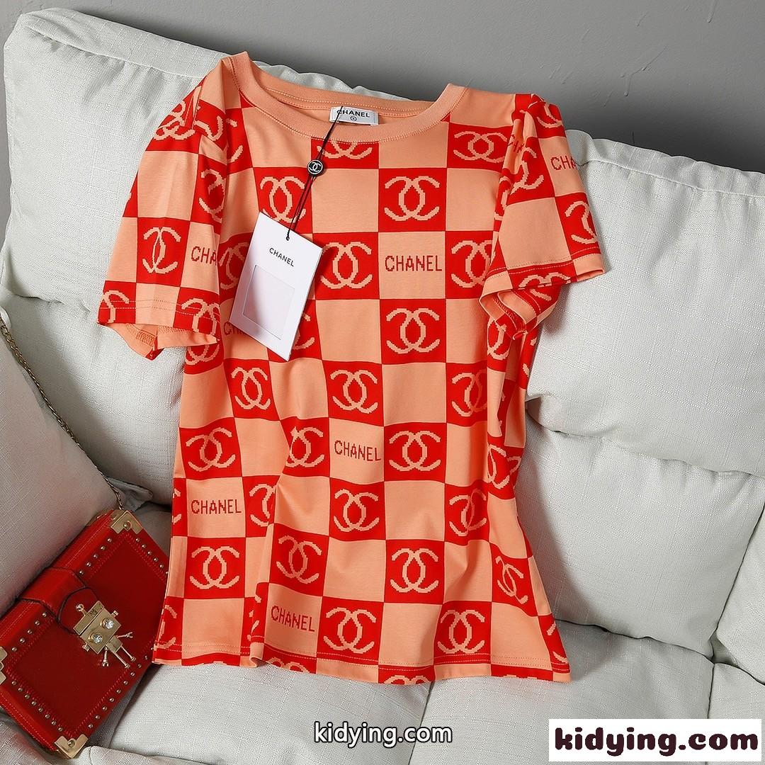 目を引く 着心地いい おしゃれ ロゴ 5色あり クルーネック シャネル tシャツ コピー コットン カジュアル 半袖 トップス-1
