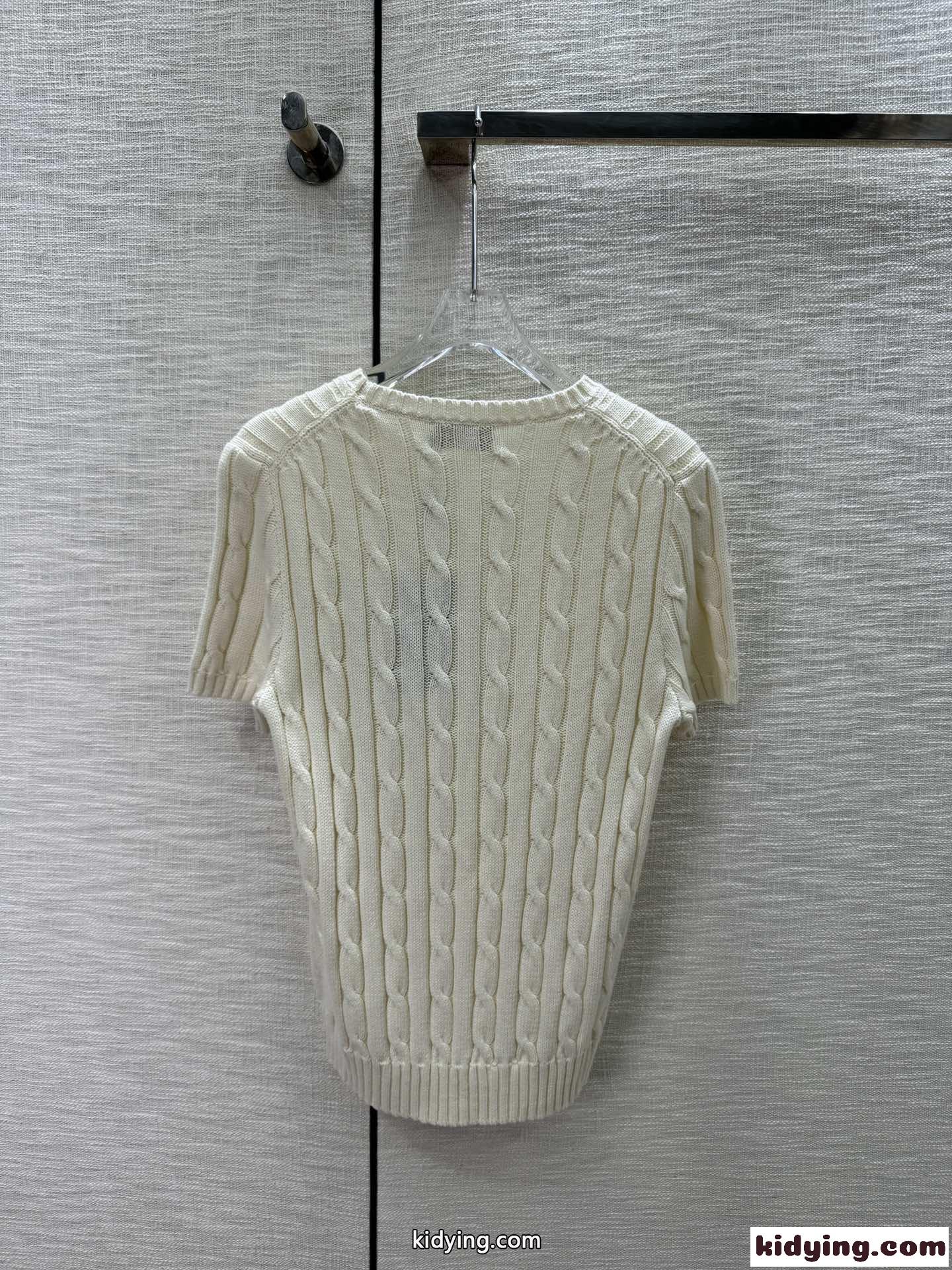 コットン ケーブル ショートスリーブ セーター ラルフローレン ニットウェア コピー ベージュ-3