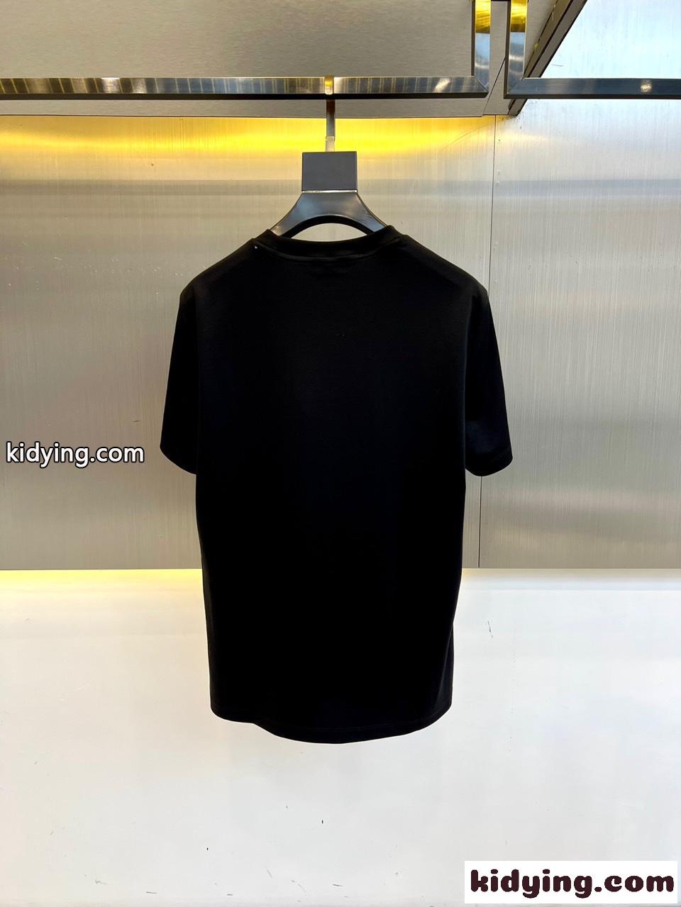 おしゃれ コットン クルーネック バーバリー Tシャツ 偽物 半袖Tシャツ ブラック-3