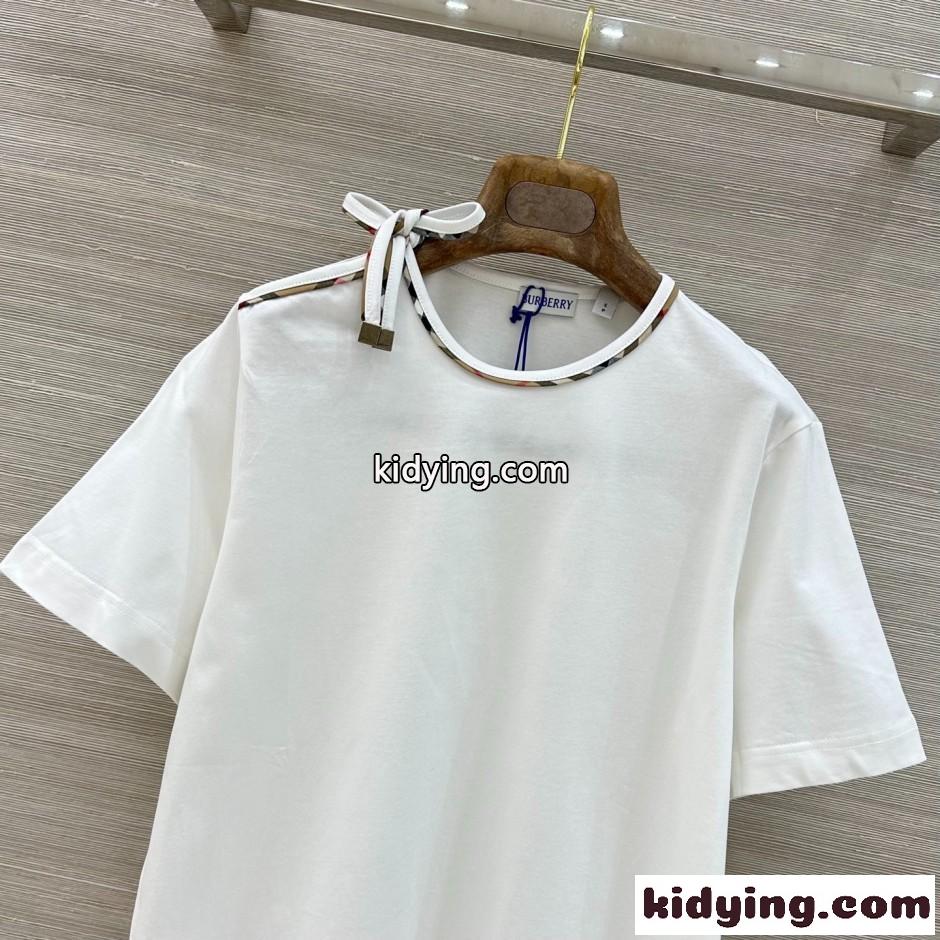 タイスリーブ コットンTシャツ バーバリー Tシャツ コピー ホワイト-1