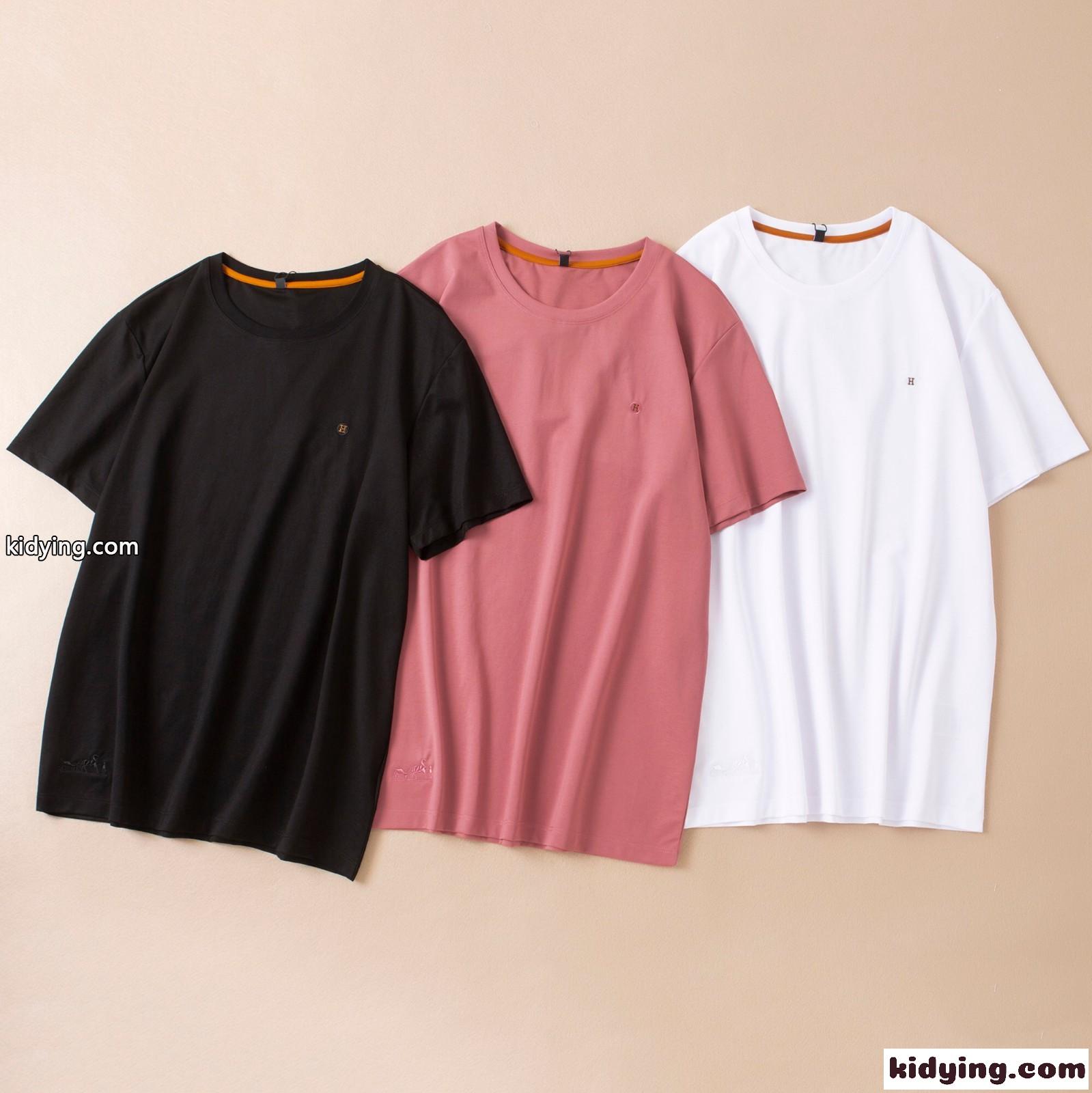 シンプル 無地 柔らかい 3色あり エルメス 半袖tシャツ コピー カジュアル 快適 クルーネック トップス-0