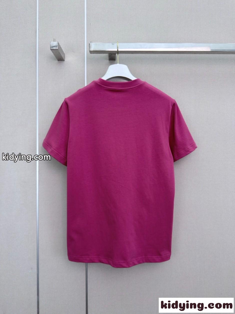 お洒落 アンカーモチーフ クルーネック半袖Tシャツ モンクレール Tシャツ 偽物 ピンク-0