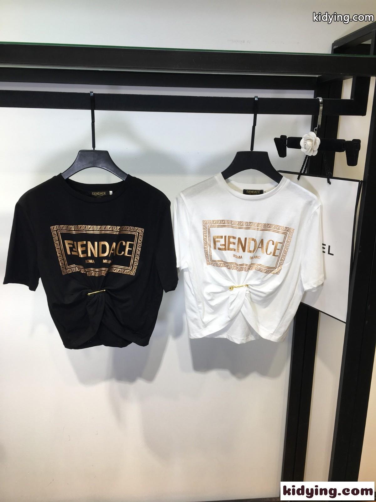 FENDI×Versace コラボ 新作 ロゴ コットン 大人気 フェンディ 半袖tシャツ コピー トップス-0