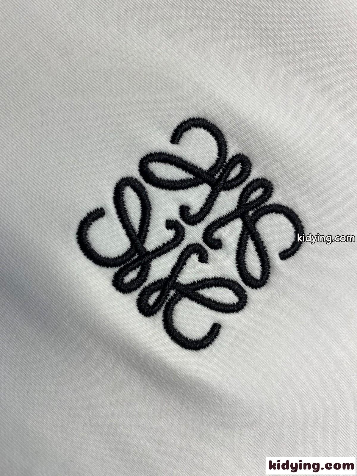 ロエベ Tシャツ コピー シンプル アナグラム コットンブレンドTシャツ 半袖トップス ホワイト-3