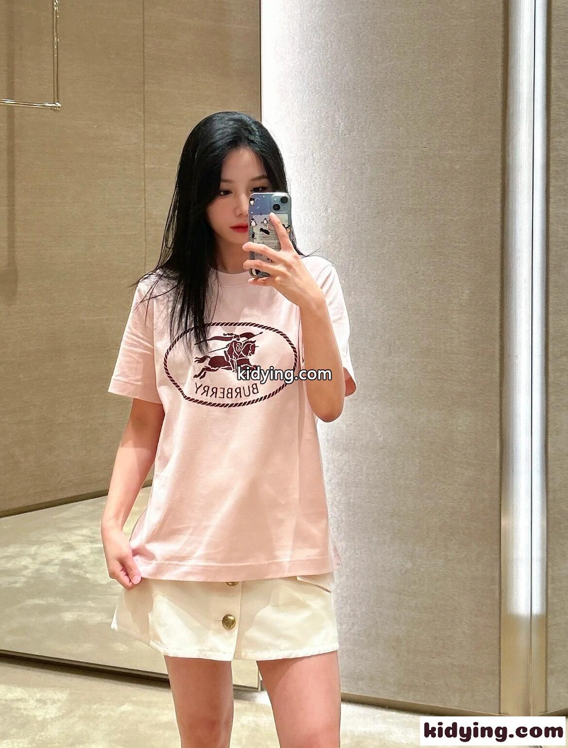 バーバリー ナイトスタンプ コットンTシャツ スーパーコピー ピンク-5