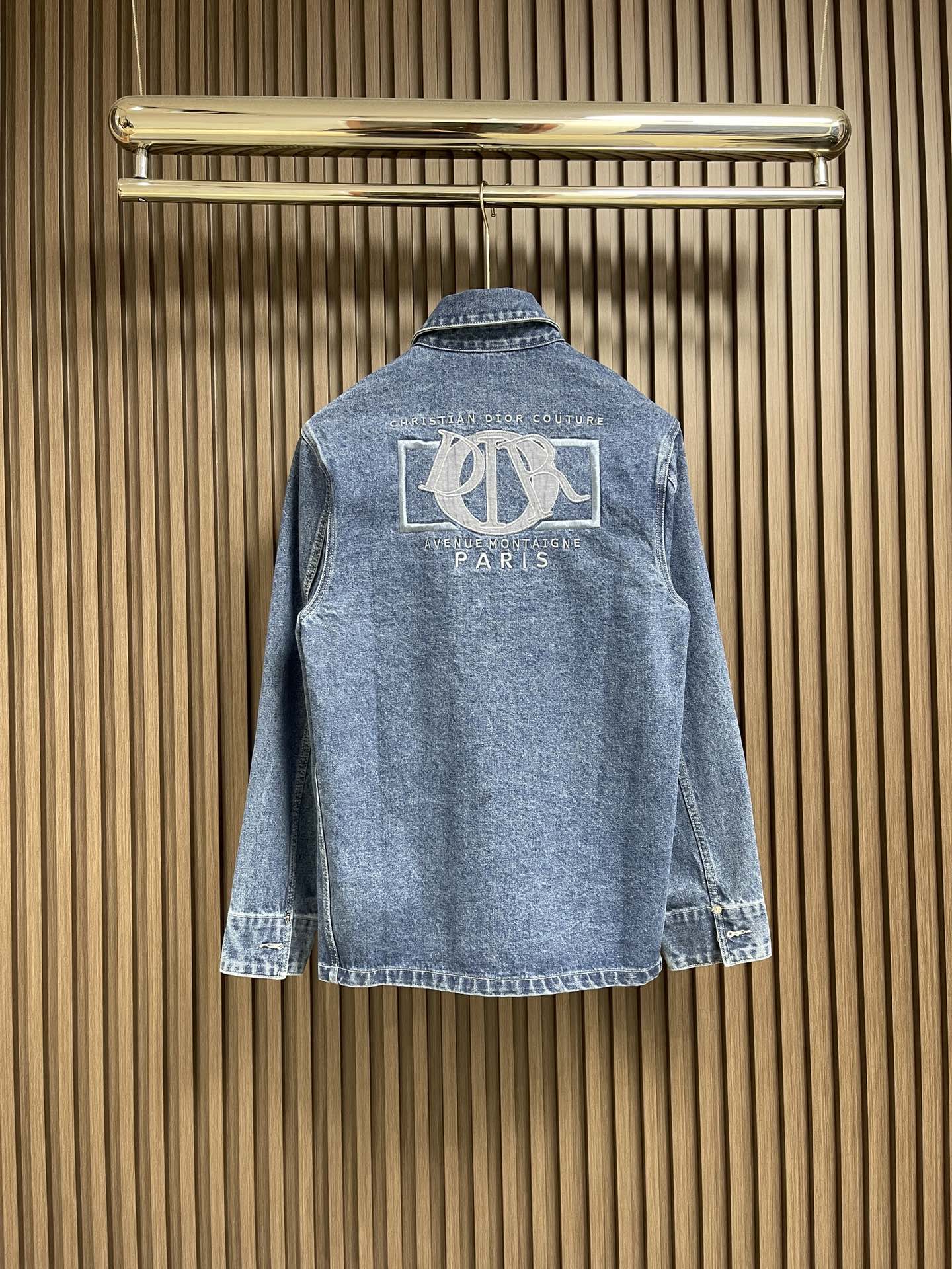 Dior Charm オーバーシャツ クリスチャン・ディオール シャツ コピー デニム-1