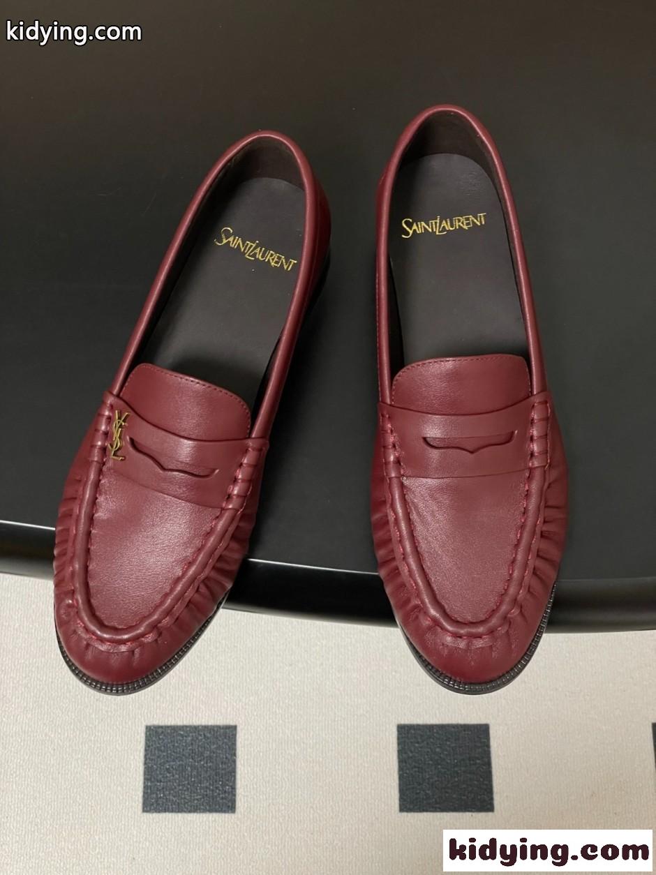 エレガント YSL イヴ・サンローラン モカシン スーパーコピー 人気 ル・ローファー レッド-1