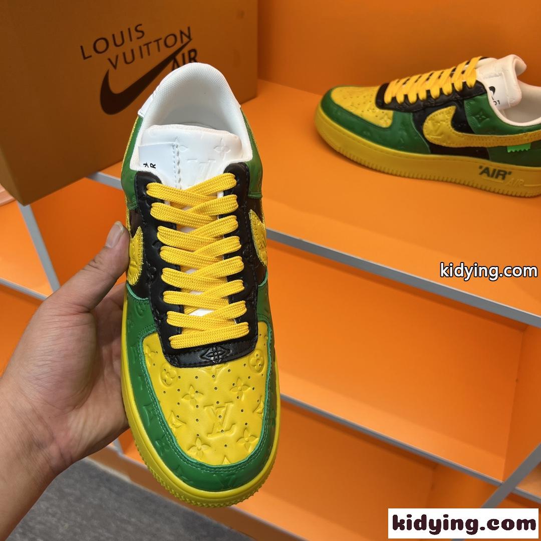 目立つ 配色 人気 カジュアル メンズ LV x OFF-WHITE x Nike オフホワイト スニーカー コピー レースアップ-4