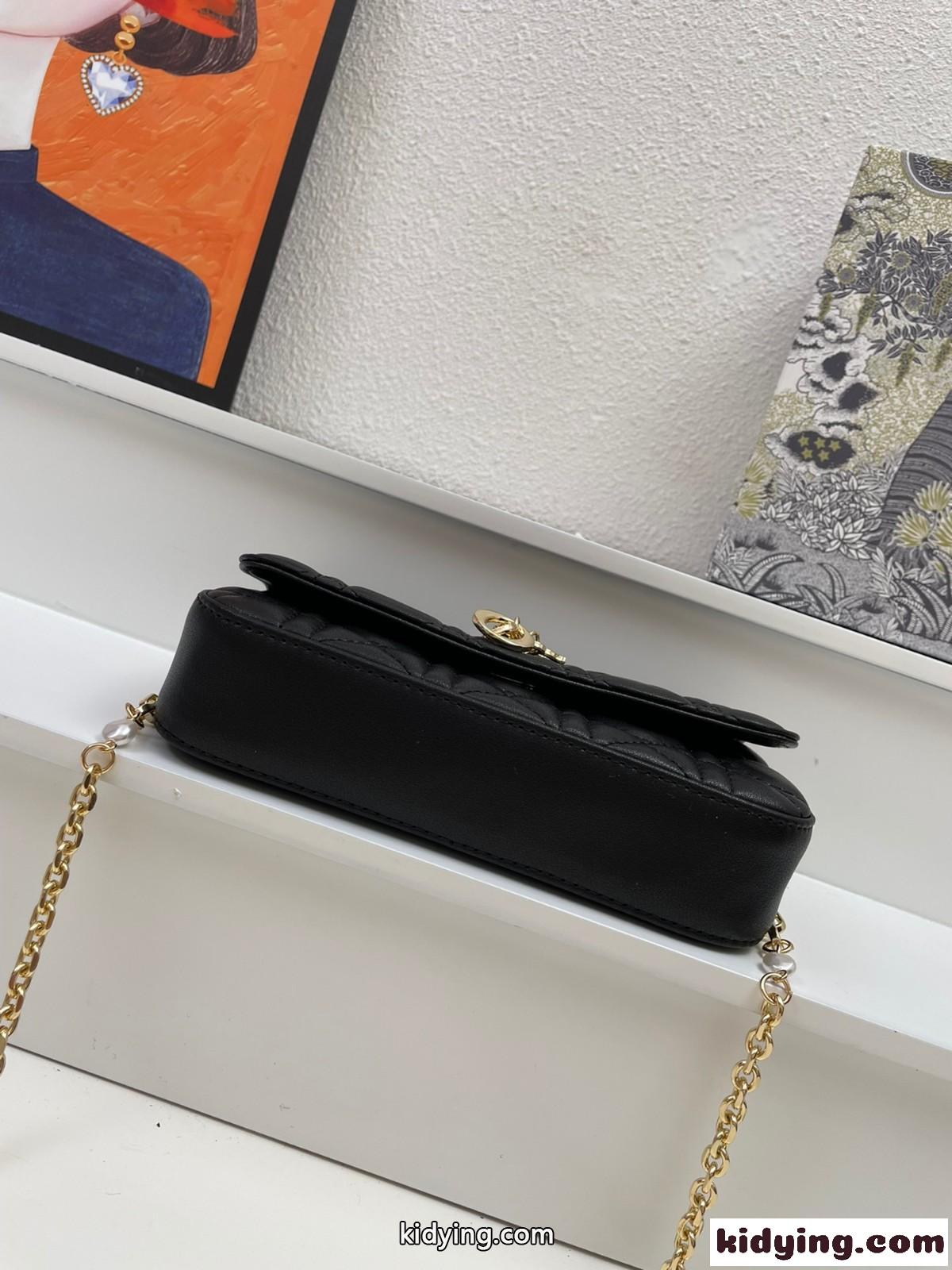 LADY DIOR フォンポーチ クリスチャン・ディオール バッグ コピー レディース チェーンバッグ ブラック-3