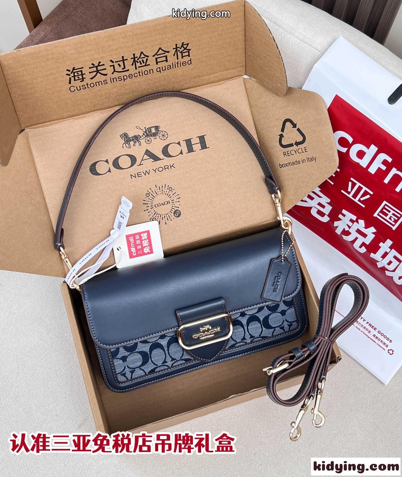 人気 上品 定番 ショルダーバッグ コーチ バッグ スーパーコピー ネイビー-2