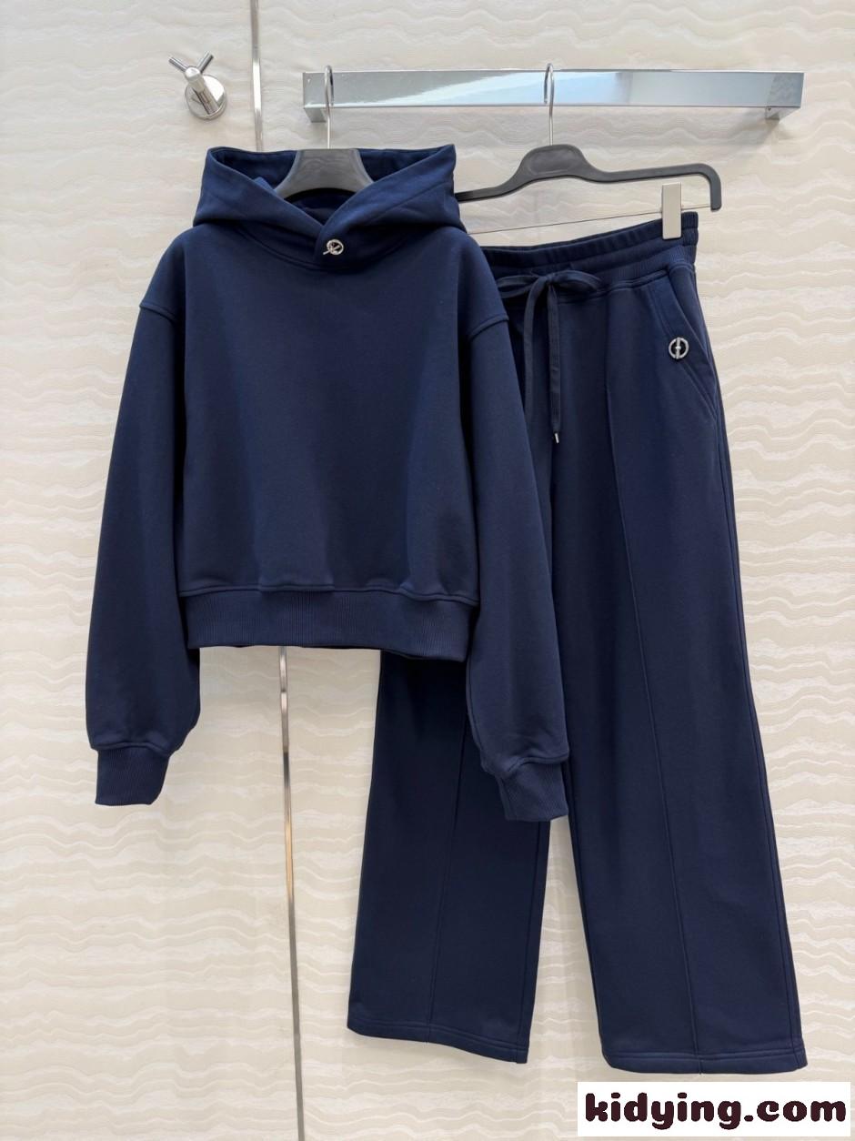 コットン フーディ＆パンツ セットアップ エルメス スーパーコピー ネイビー-0