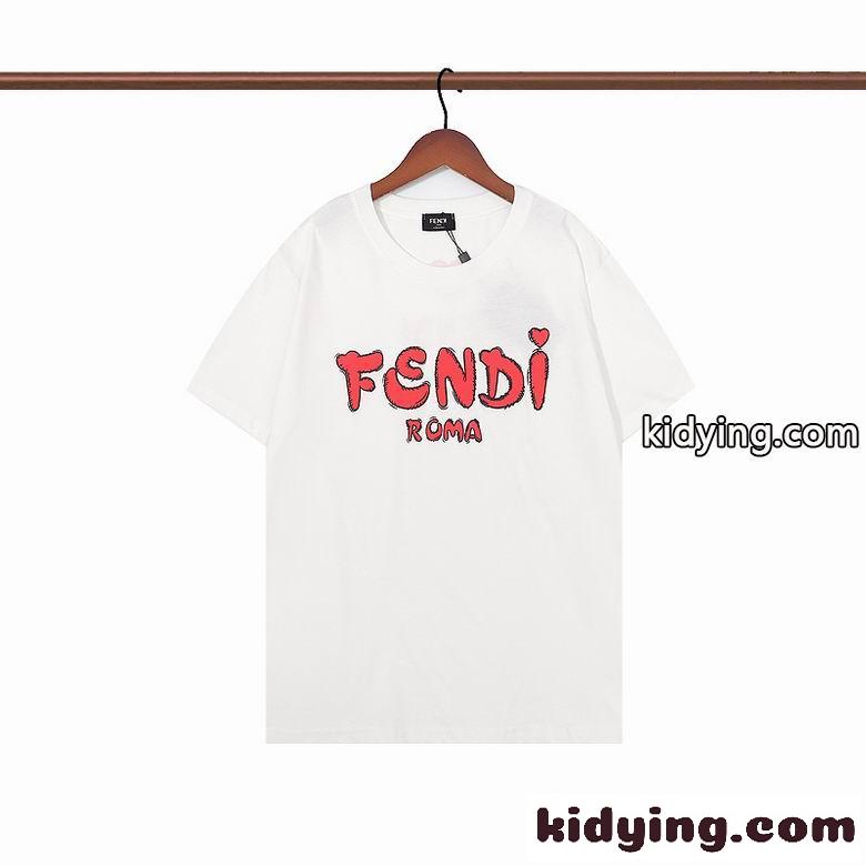 ユニセックス 定番 ロゴ プリント クルーネック フェンディ Tシャツ コピー 半袖 トップス 可愛い おしゃれ-3
