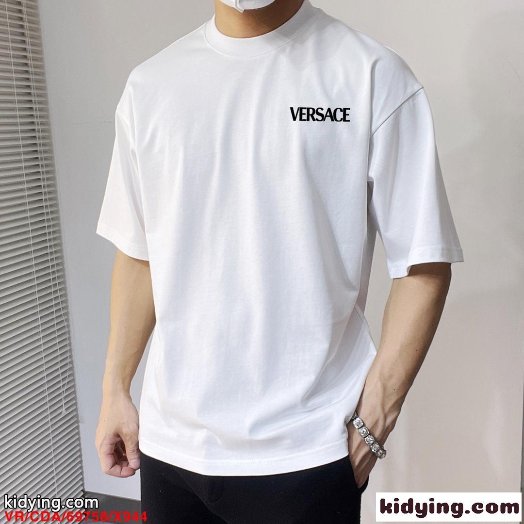 ベーシック 着回し クルーネック ヴェルサーチェ Tシャツ コピー 半袖 トップスホ ワイト-0