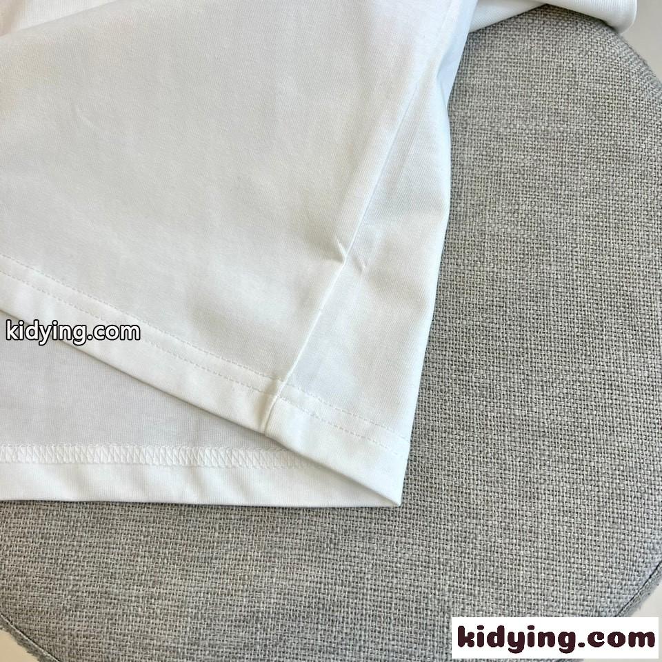 ロエベ Tシャツ 偽物 お洒落 ロゴ入り コットン 半袖Tシャツ ホワイト-3