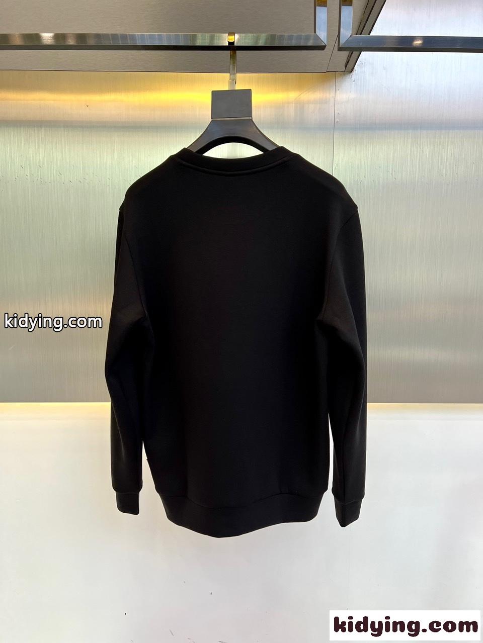 上品 カジュアル クルーネック コットン スウェットシャツ バーバリー Tシャツ コピー ブラック-3