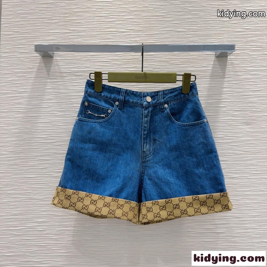 カジュアル デニムショートパンツ グッチ ジーンズ コピー レディース-0
