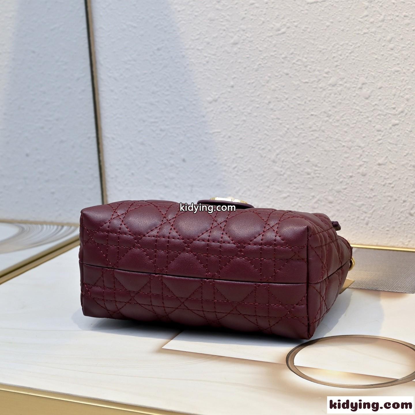クリスチャン・ディオール バッグ コピー Dior Jolie トップハンドル ミニバッグ ワイン-4