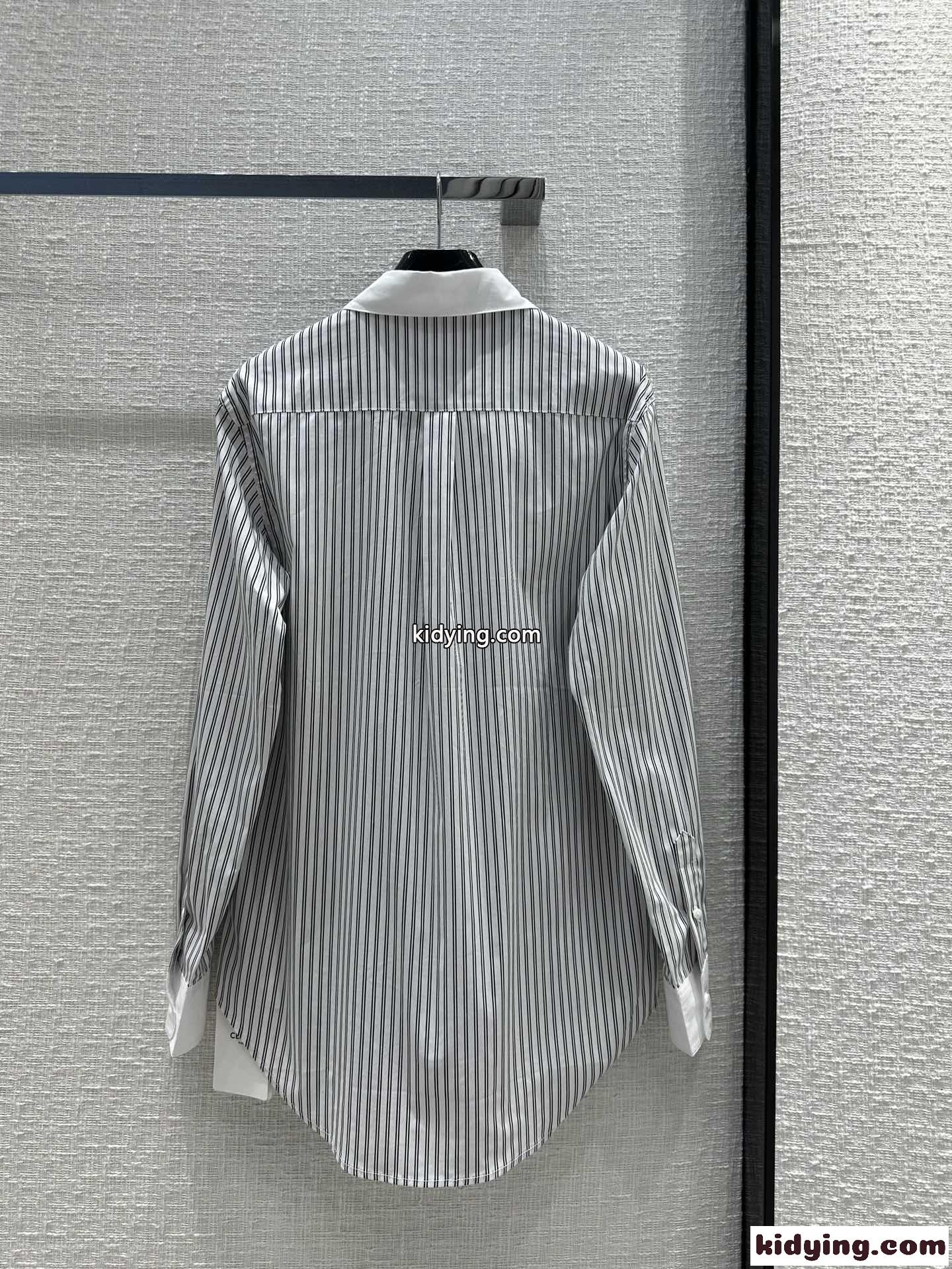 おしゃれ ストライプ オーバーサイズシャツ セリーヌ シャツ コピー ロングスリーブ-4
