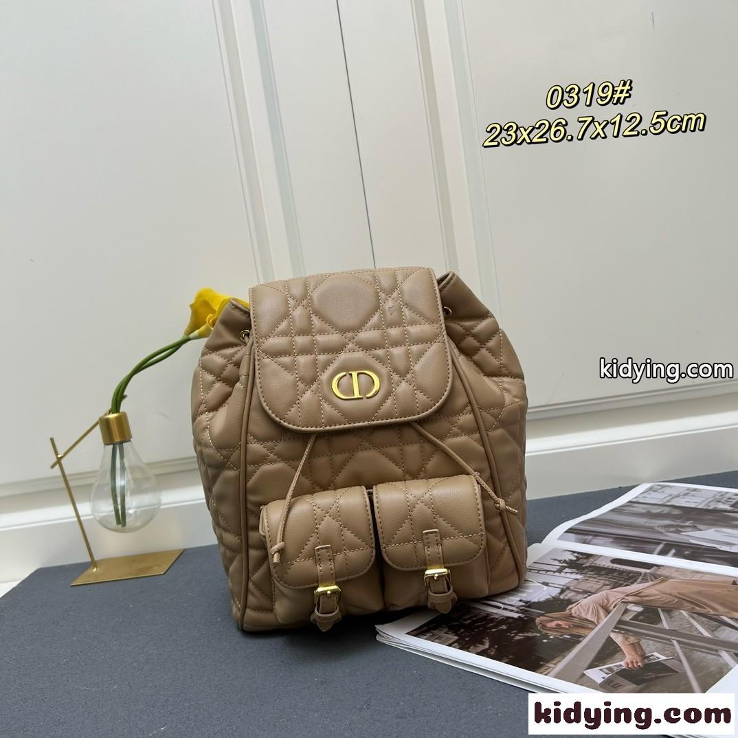 Dior Caro バックパック ミディアム クリスチャン・ディオール バッグ コピー ブラウン-0