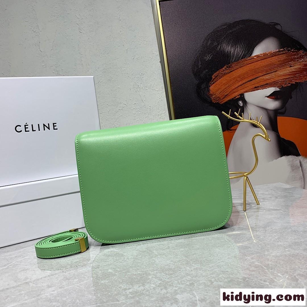 人気 上品 クラシック レザー ショルダーバッグ セリーヌ バッグ コピー ライトグリーン-1