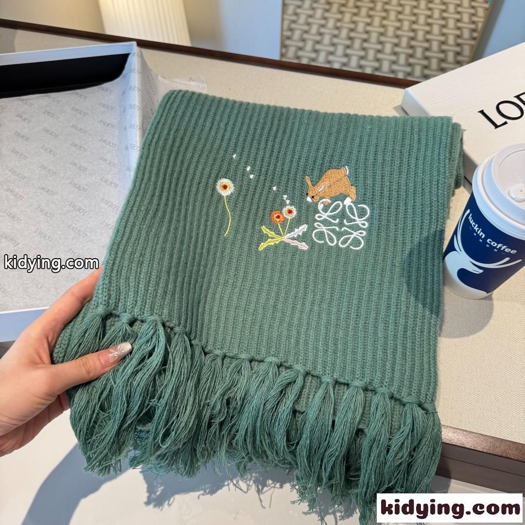 LOEWE x Suna Fujita ニットマフラー ロエベ スカーフ コピー アナグラム刺繍-2