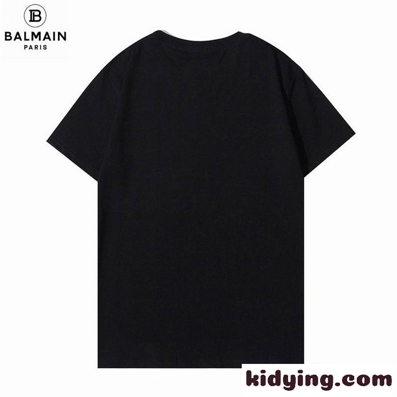 ベーシック ゆったり 快適 クルーネック バルマン Tシャツ コピー 半袖 ロゴプリントTシャツ-0