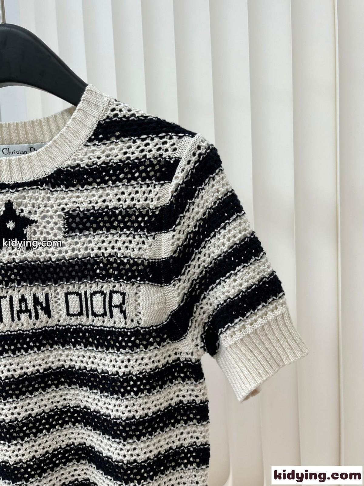 Dior Marinière ショートスリーブ セーター クリスチャン・ディオール セーター コピー-1