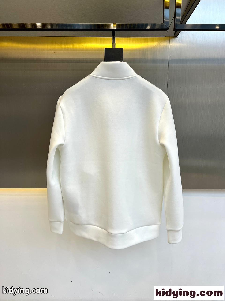 カジュアル ロゴ刺繍 スタジャン プラダ ジャケット コピー ブルゾン ホワイト-4