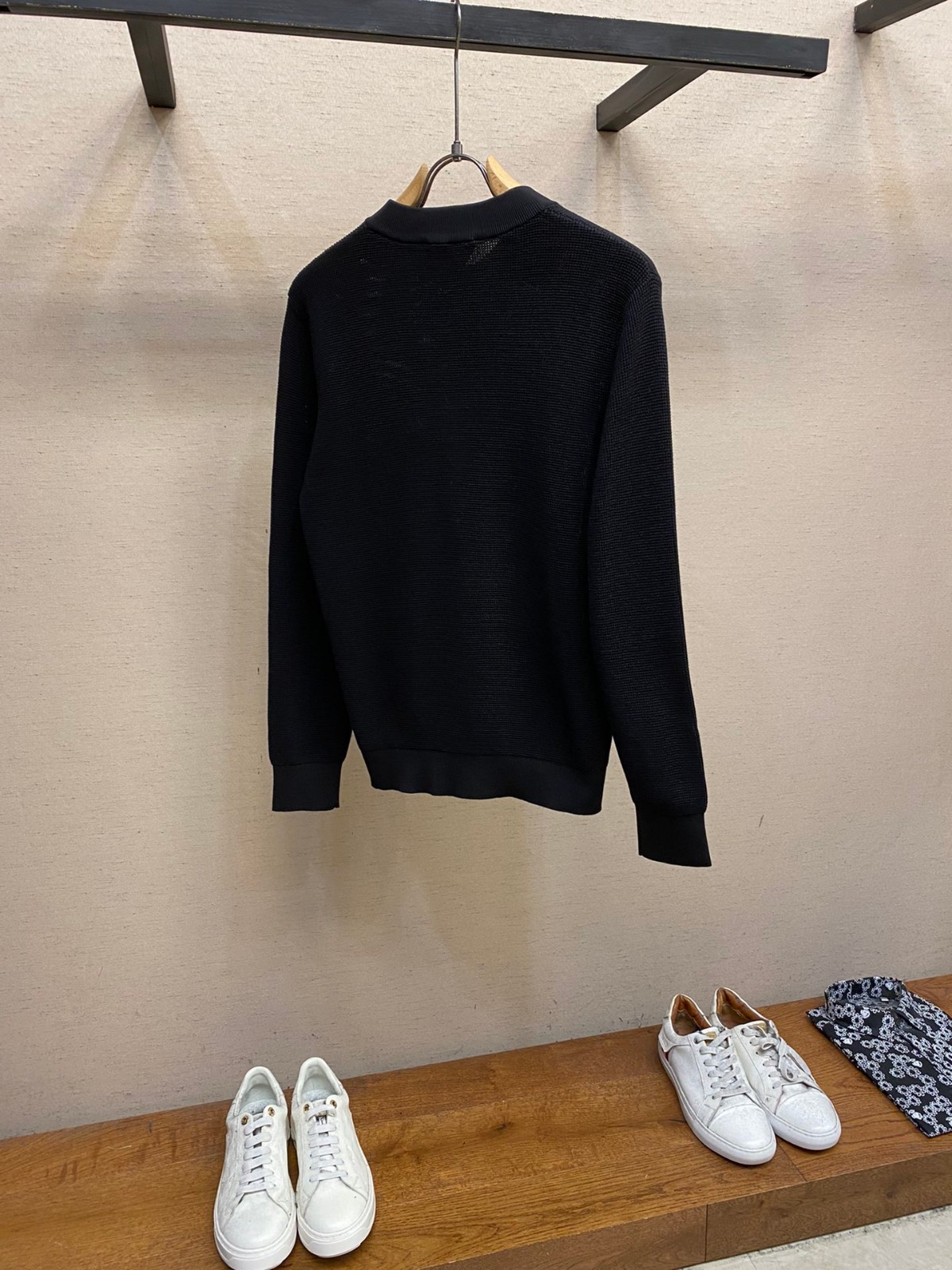 上品 カジュアル ワッフルニット ボッテガ・ヴェネタ セーター コピー ブラック-1