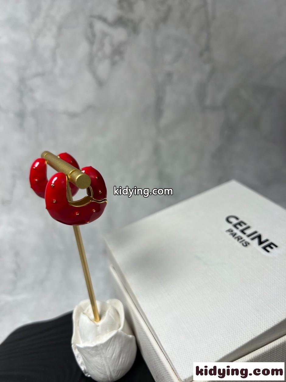 お洒落 モダン フープピアス セリーヌ イヤリング 偽物 アクセサリー-1