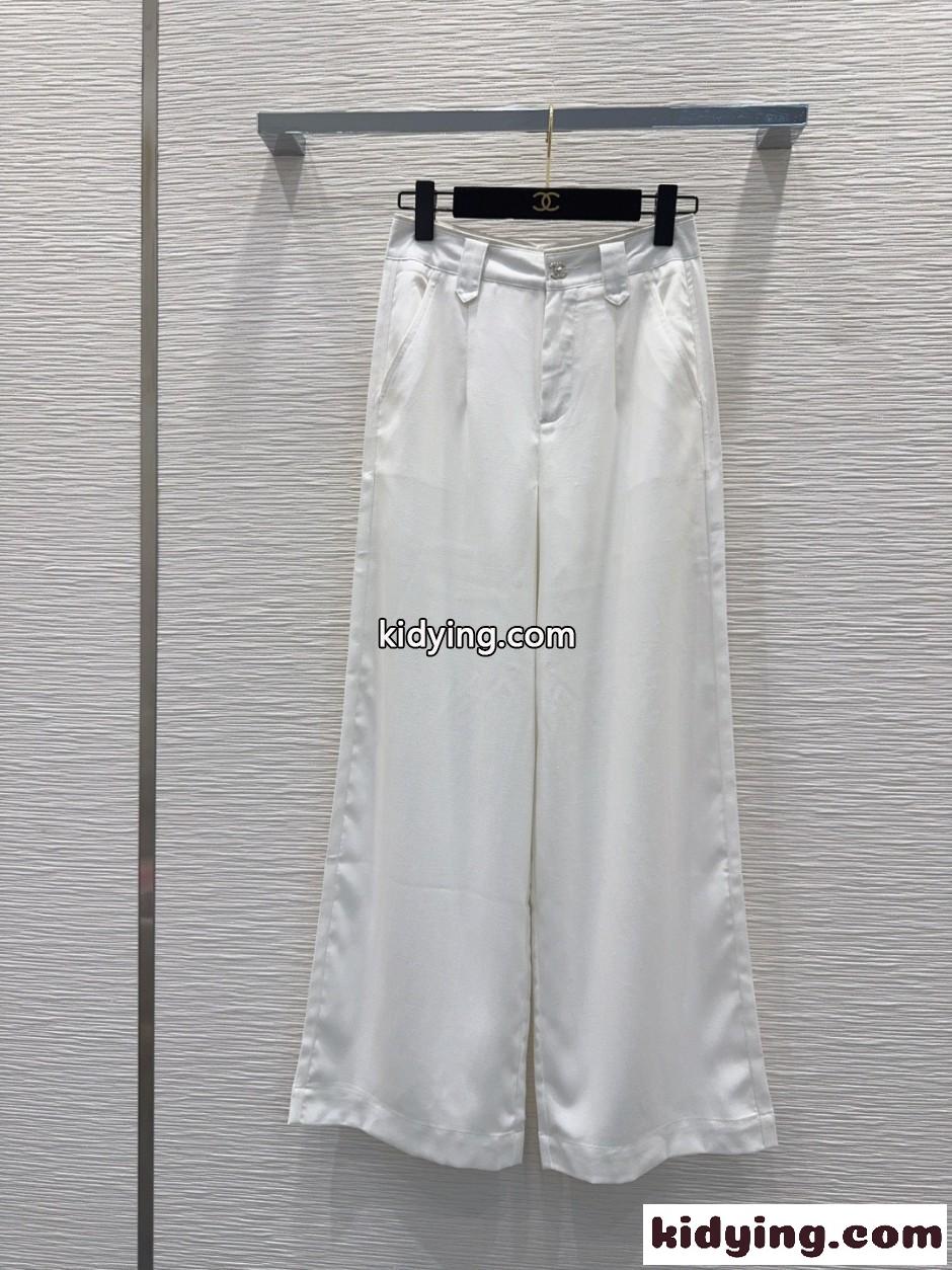 上品 カジュアル リネンパンツ シャネル パンツ コピー ホワイト-1