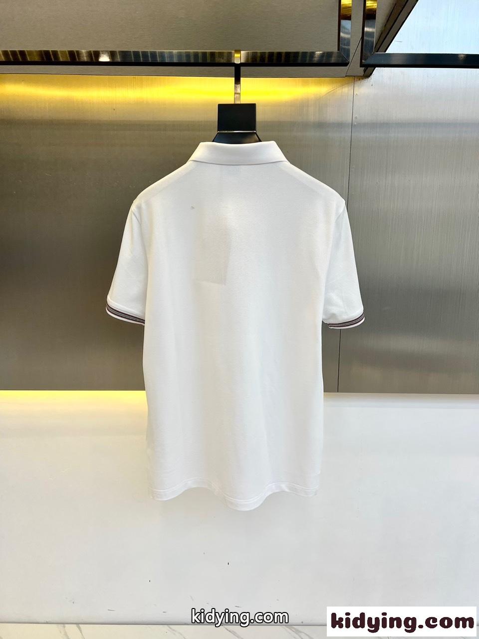 シンプル バーバリー Tシャツ コピー コットンピケ 半袖 ポロシャツ ホワイト-4