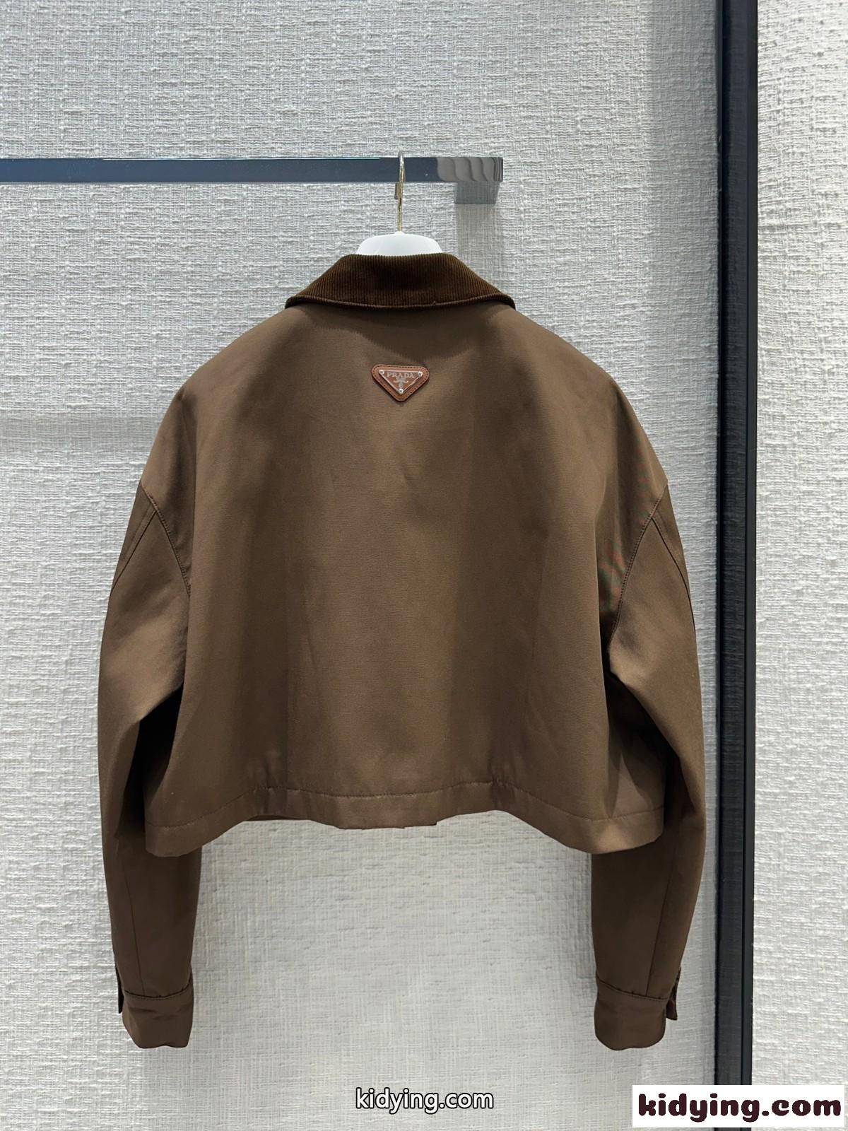 洗練された おしゃれ クロップド ブルゾン プラダ ジャケット スーパーコピー-4