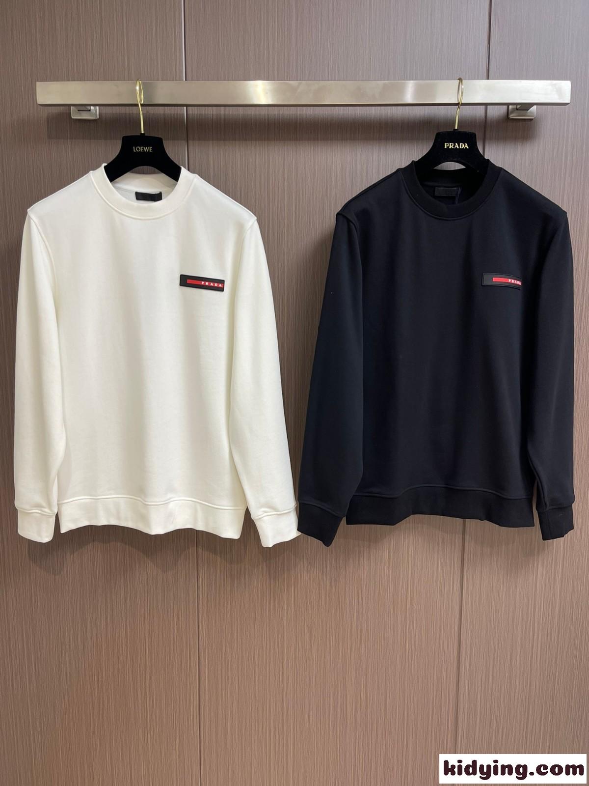 カジュアル 定番 ロゴ入り プラダ Tシャツ コピー コットン スウェットシャツ-0