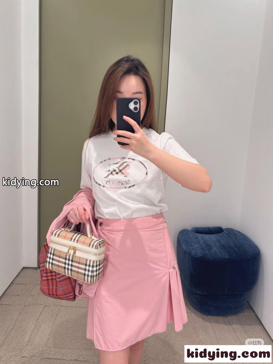 バーバリー Tシャツ 偽物 チェックナイトスタンプ コットンTシャツ-4