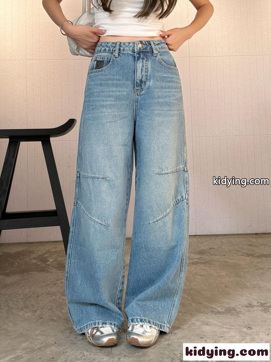 お洒落 合わせやすい ワイドデニムパンツ ロエベ ジーンズ コピー ロングパンツ-4