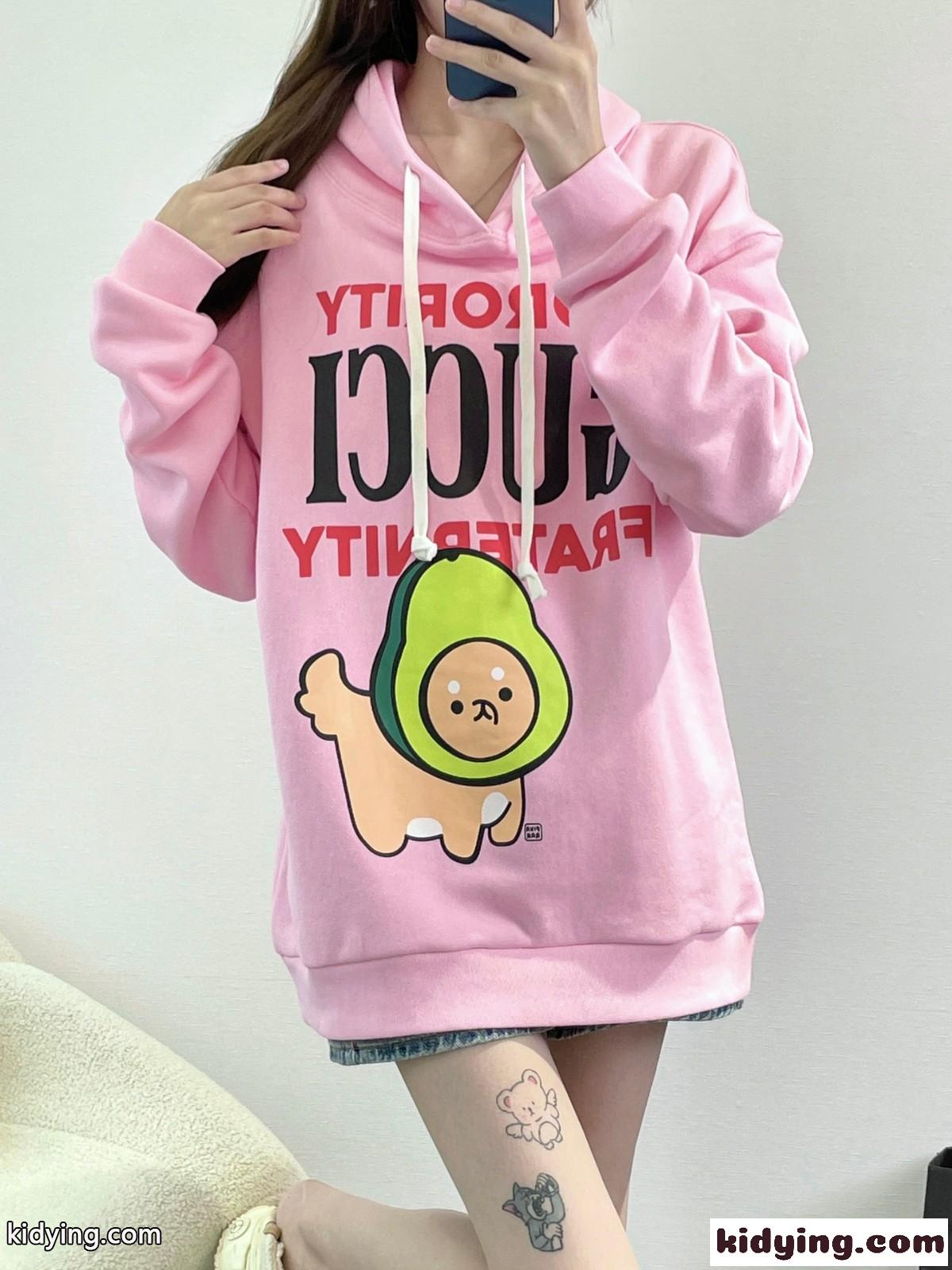 可愛い プリント オーバーサイズ グッチ パーカー コピー カジュアル ユニセックス-4