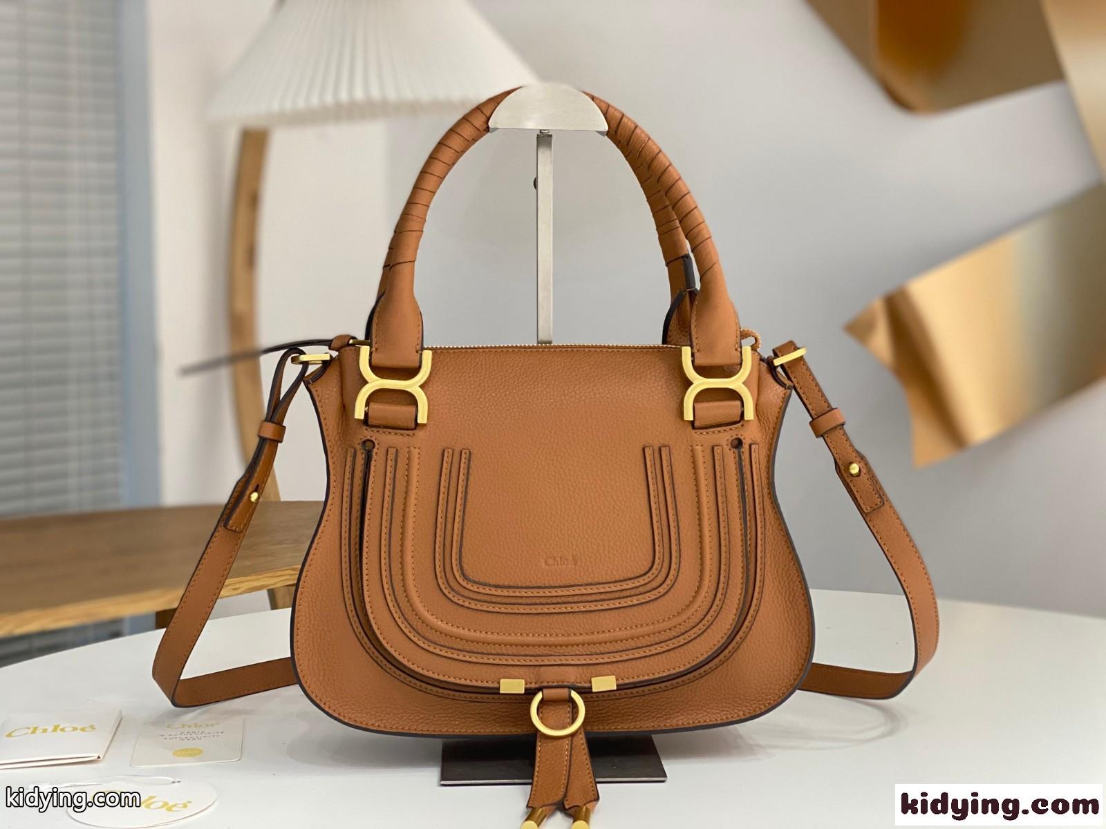 MARCIE スモール ダブルキャリーバッグ クロエ バッグ スーパーコピー ブラウン-0
