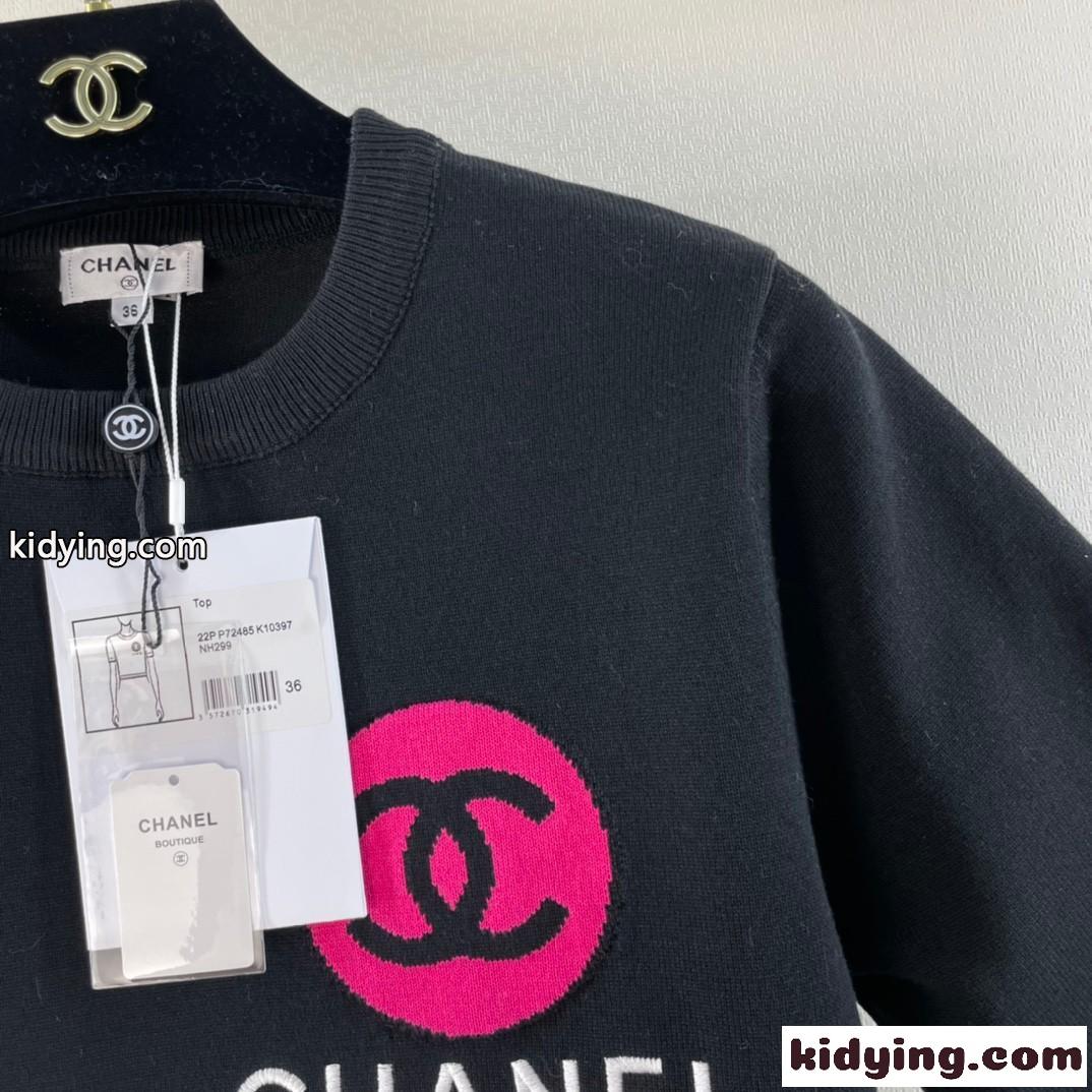 シンプル ロゴ おしゃれ クルーネック カットソー シャネル tシャツ コピー レディース 半袖 トップス-0