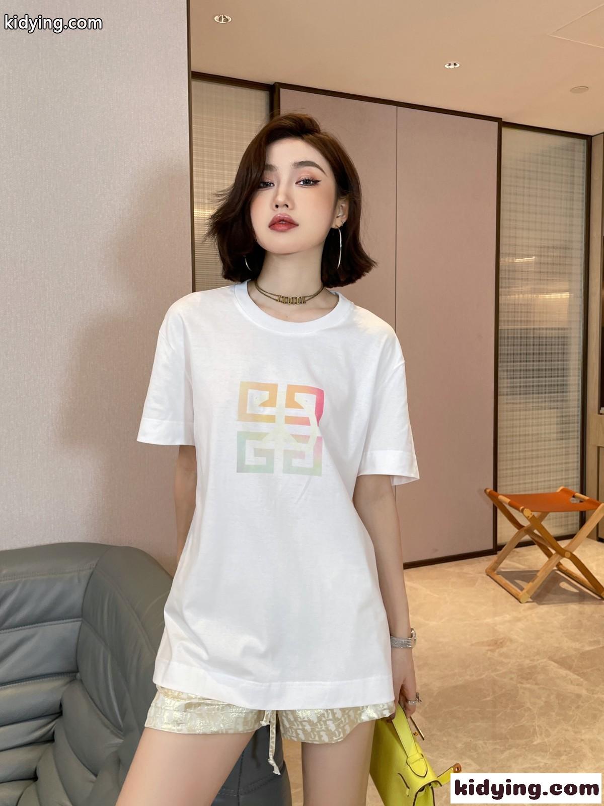 ユニセックス オーバーサイズ ロゴ プリント 半袖 トップス ジバンシィ Tシャツ コピー カジュアル おしゃれ-4