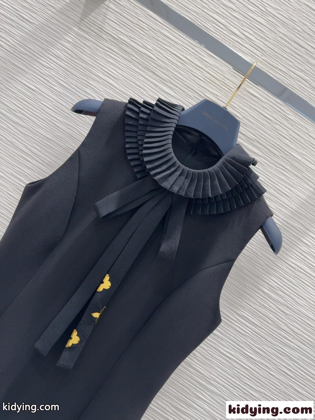 プリーツカラー フィットドレス ルイヴィトン ワンピース コピー レディース-2