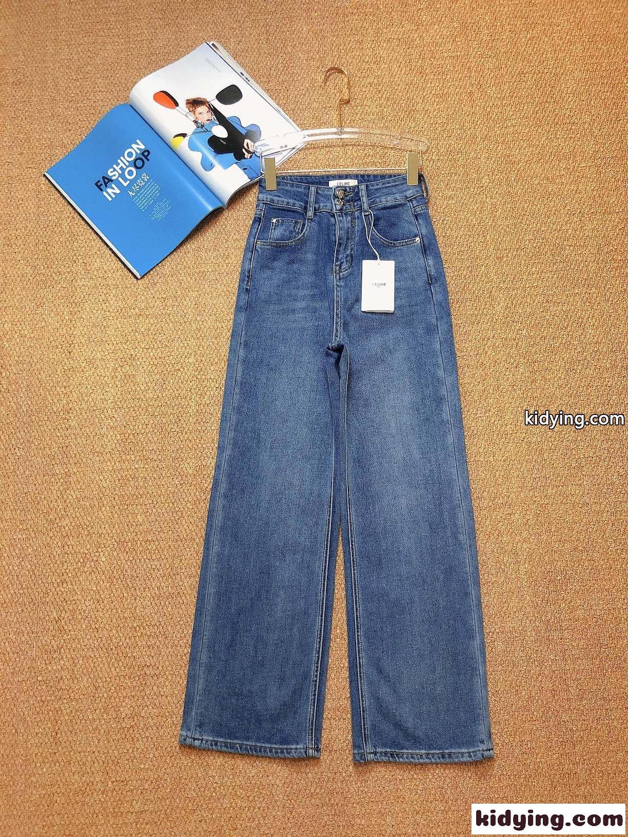 ファッション ゆったり 柔らかい ストレッチ 着痩せ セリーヌ ジーンズ コピー レディース デニムパンツ-0
